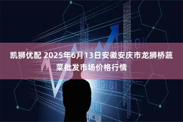 凯狮优配 2025年6月13日安徽安庆市龙狮桥蔬菜批发市场价格行情