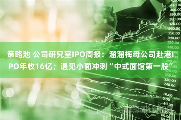 策略池 公司研究室IPO周报：溜溜梅母公司赴港IPO年收16亿；遇见小面冲刺“中式面馆第一股”